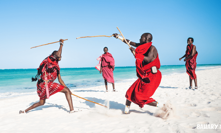 Masais en las playas de Zanzibar